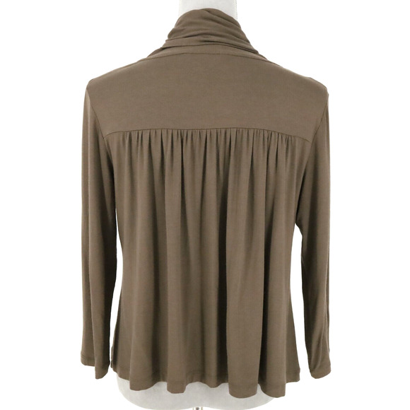 Banana Republic Sweater Womens Small Brown Stretch Knit Rayon Shawl Collar - Picture 2 of 12